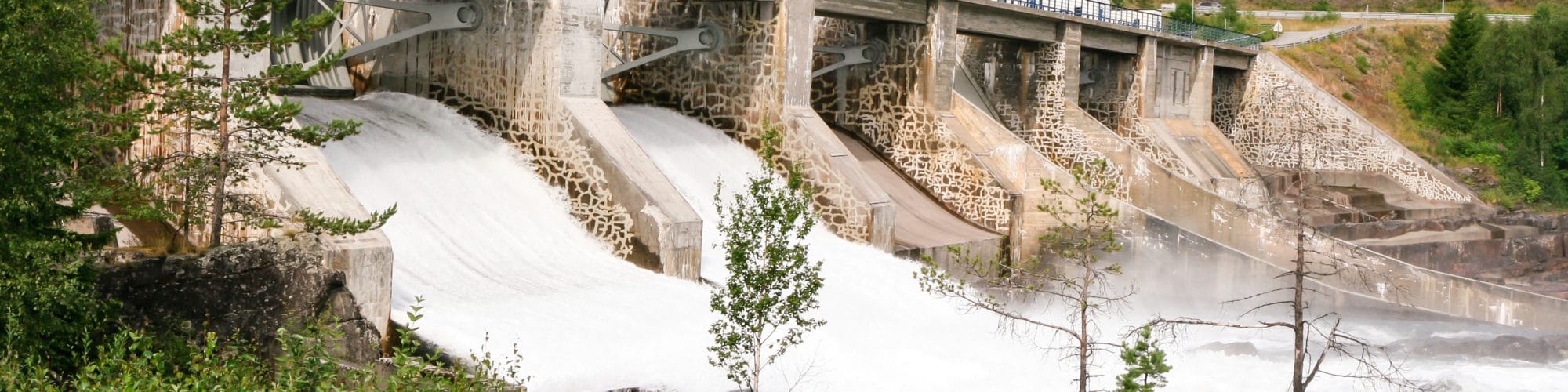 Norwegian hydropower plant in the mountains, a source of renewable energy